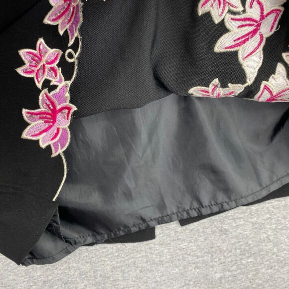 Stella Louise For KB Skirt Womens 16-18 Black Pink Flowers Beaded A Line Split - Picture 5 of 11